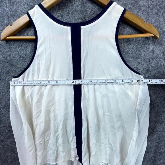 Greylin Tank Top Womens Small White Pleated Sleeveless Sheer Office Career - Picture 5 of 5
